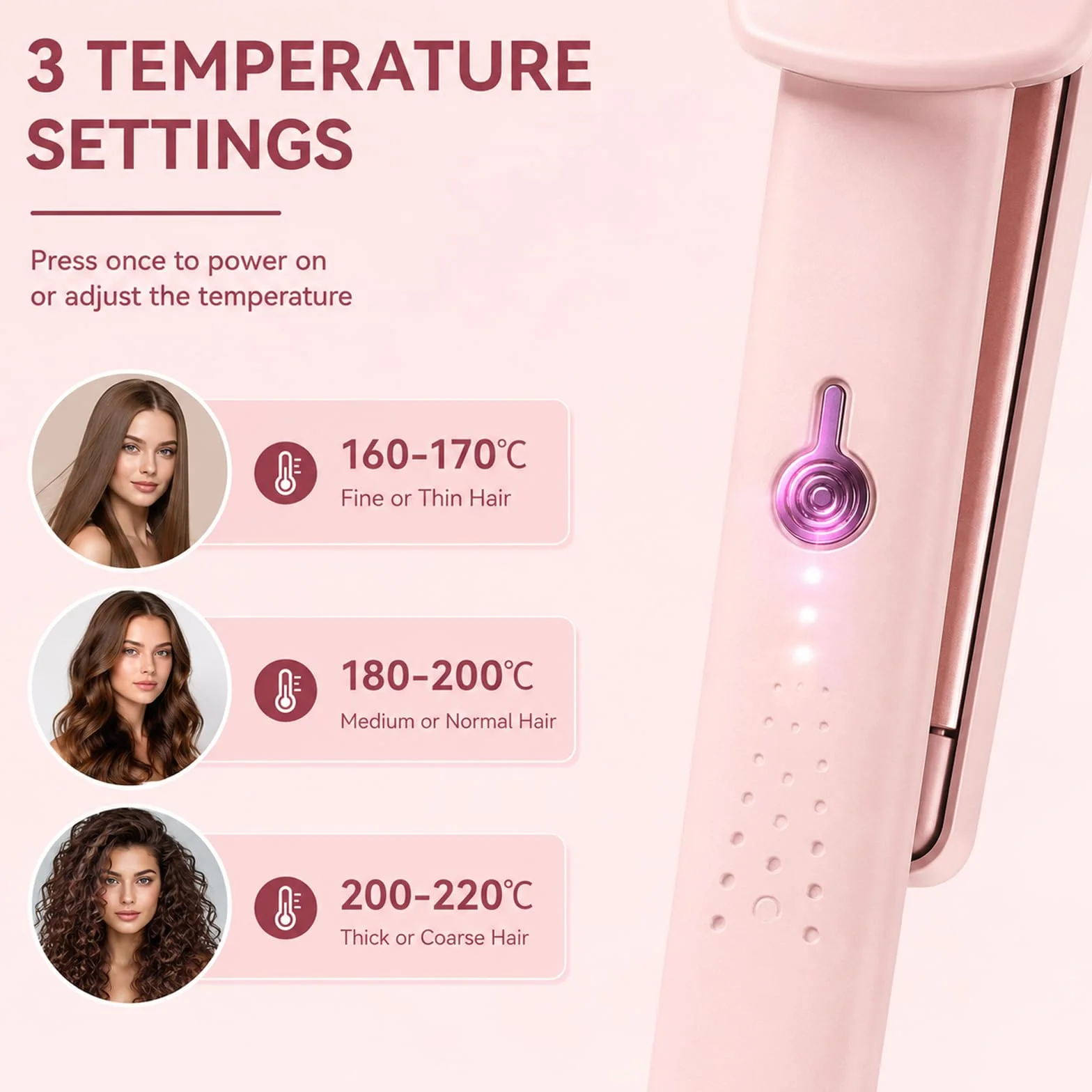32MM Ferro Arricciacapelli per Onde, Ionica Ceramica Piastra Arricciacapelli, Onde Francesi Styling dei Capelli per Capelli Grandi Ricci Adatto (160℃-220℃)