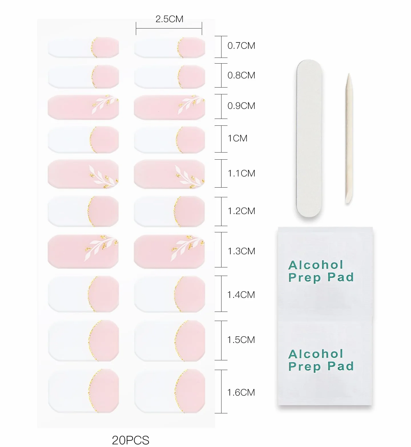 Autocollants pour ongles en gel French Tip blanc semi durcies UV LED