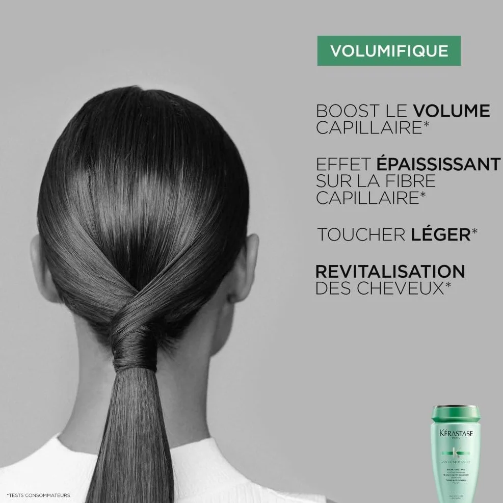Kérastase, Résistance, Shampoing Volumateur, Pour Cheveux Fins & Plats, Bain Volumifique, 250 ml