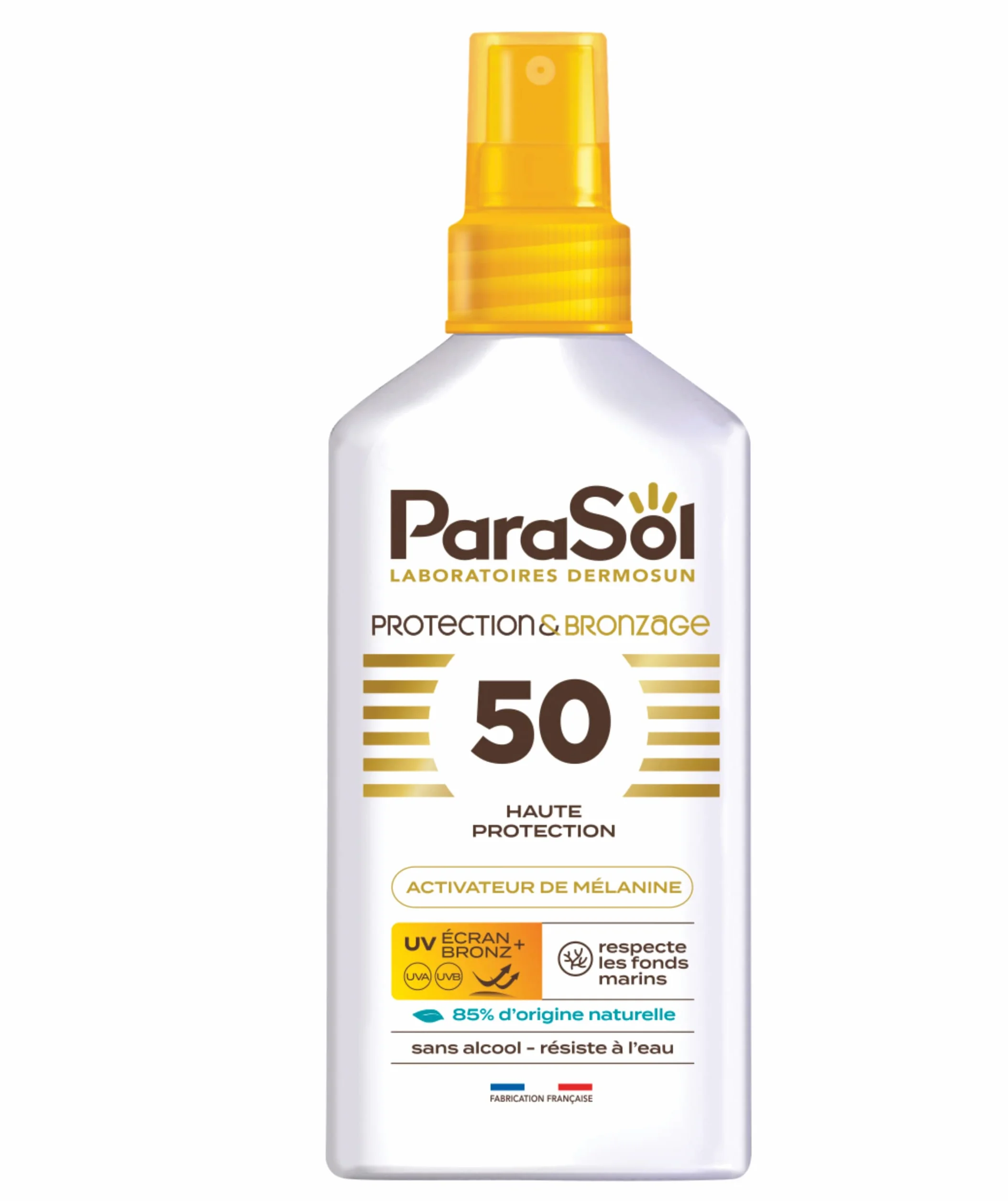 ParaSol Protection & Bronzage FPS 50 Soin solaire visage corps haute protection UVA/UVB Résistant eau Fabriqué France