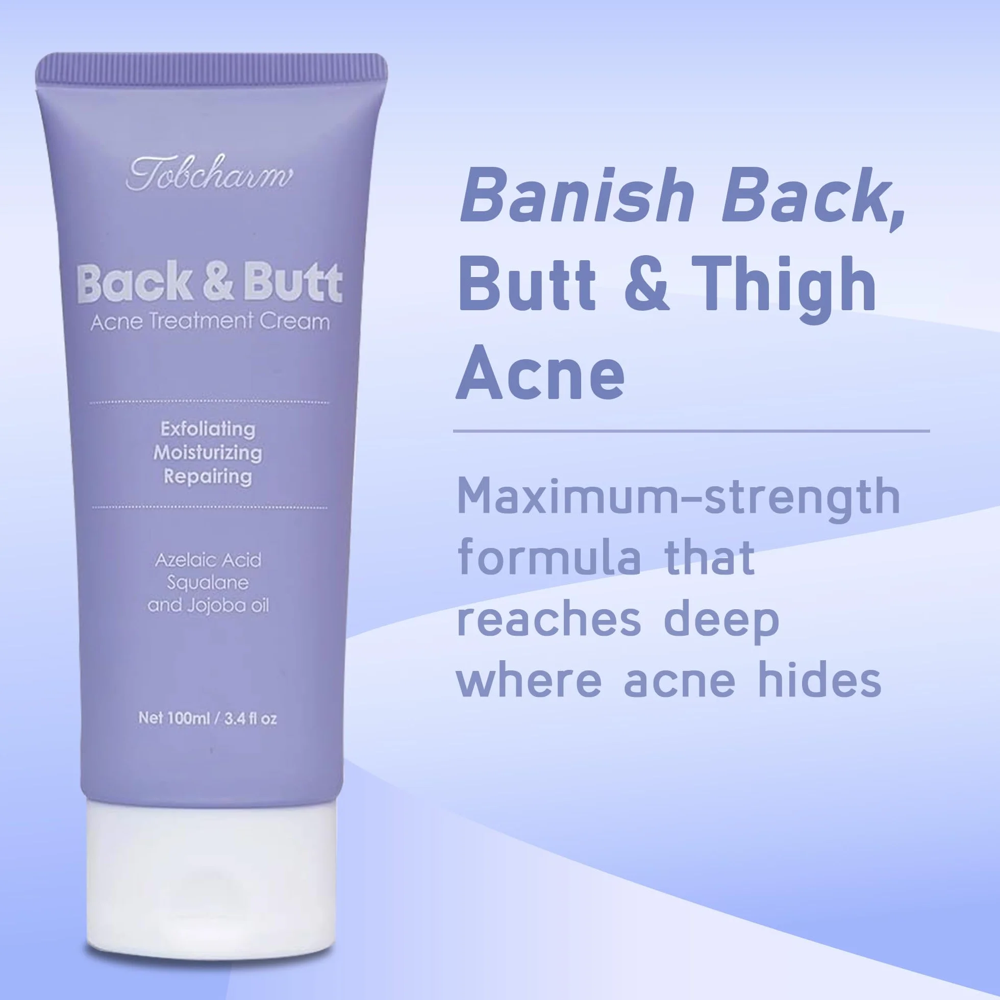 Crème Anti-Acné Tobcharm Acide Azélaïque Traitement Visage Boutons Fessiers Akne Hormonale