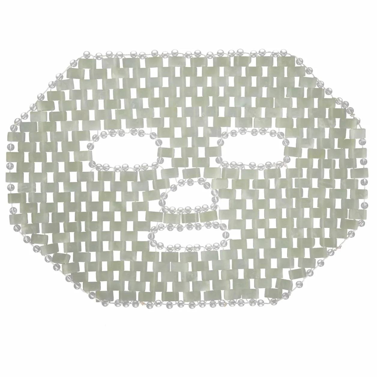 Healeved Masque Yeux Pierre De Jade Refroidissant Masque Visage Pierre De Jade Pour Massage Et Soin Apaisant Aide À Réduire Le Gonflement Du Visage Utilisation À La Maison Ou Spa