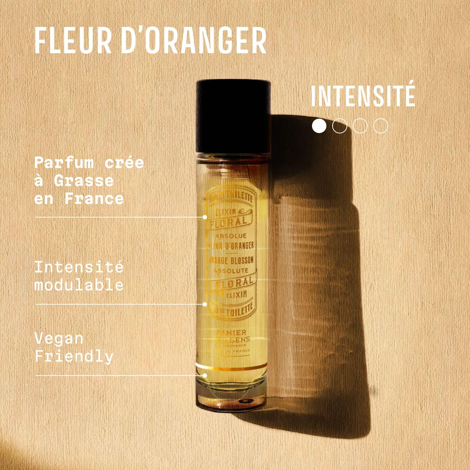 Eau de Toilette Fleur d’Oranger 50ml - Parfum Fleur d’Oranger Femme Floral, Doux et Lumineux - Notes de Mandarine & Vanille - Fabriqué en Provence - Panier des Sens