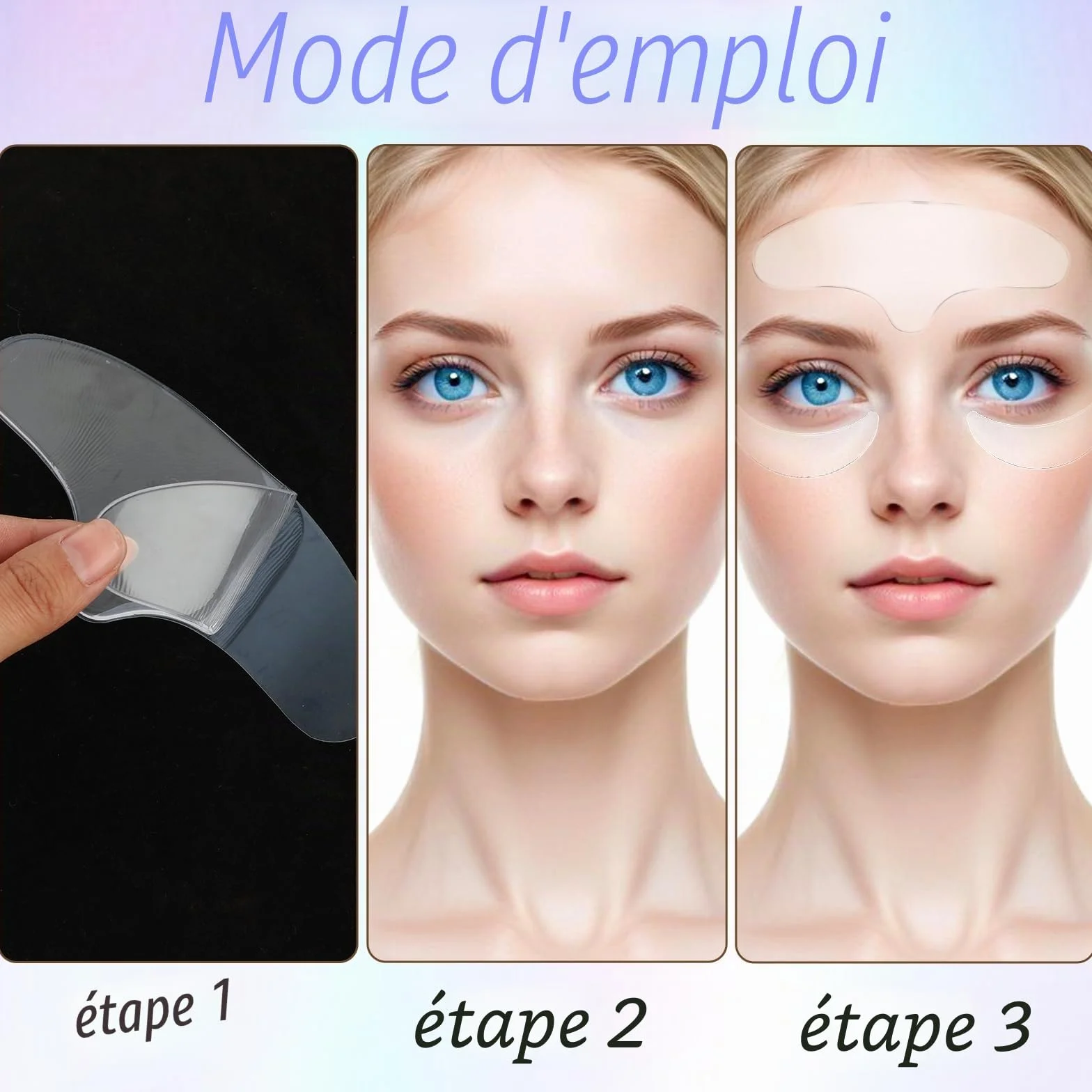 Masques anti-rides en silicone Dimeho Lot de 11 coussinets oculaires réutilisables