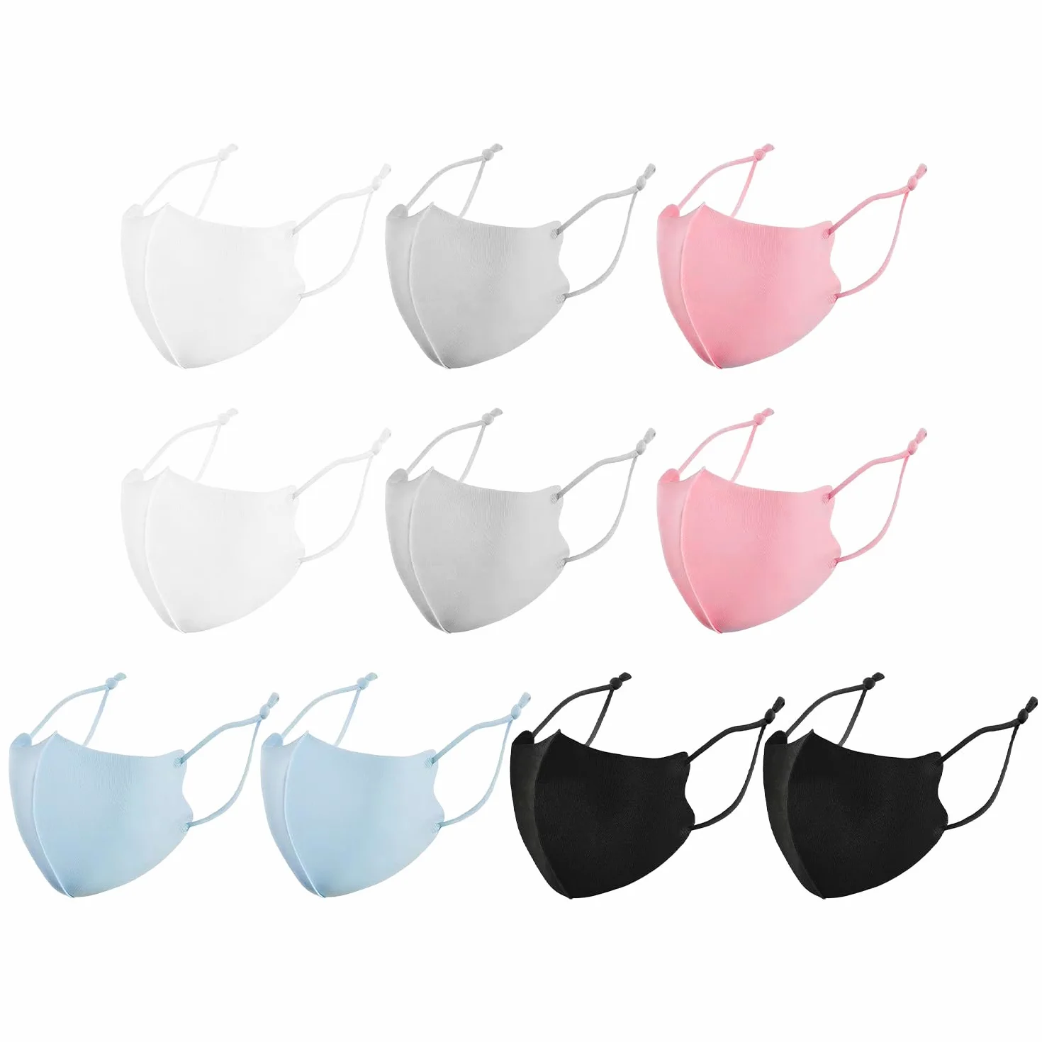 Masques De Protection Solaire En Coton Réglables Anti-Poussière Extérieurs Lot De 10