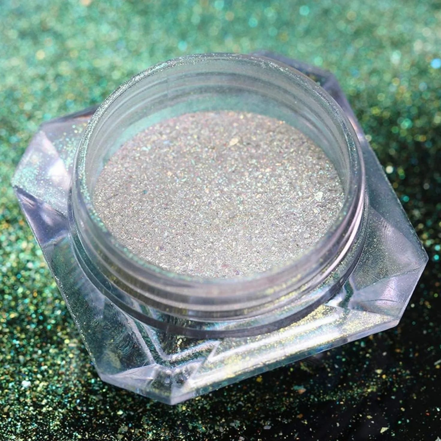 Poudre à ongles en chrome nacré blanc brillant pour nail art - Accessoire pour ongles - Poudre de pigment chromé