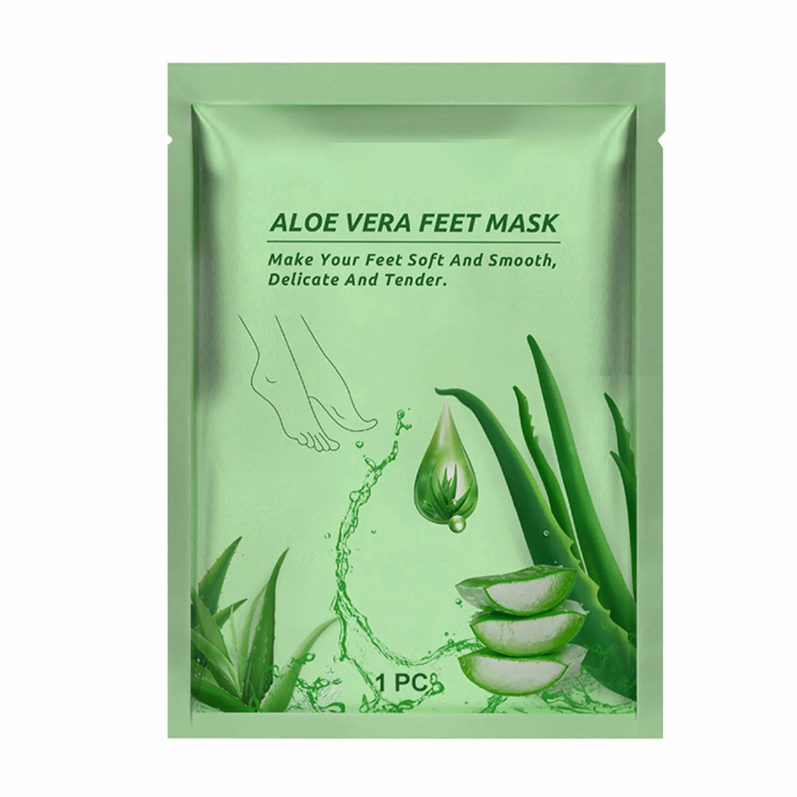 Yinhing Masque Pieds Aloe Vera 5 Pièces Exfoliant Hydratant Soin Doux Lisses