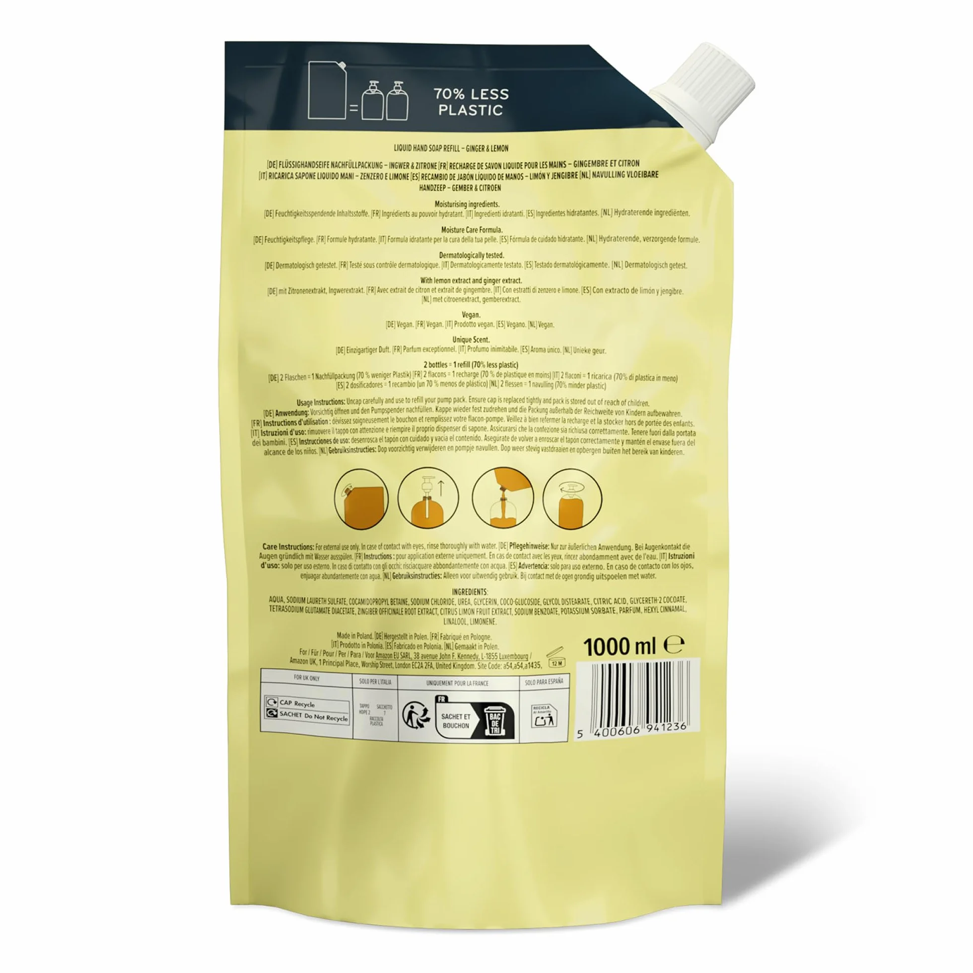 Savon pour les mains Gingembre et Citron 2 x1000ml