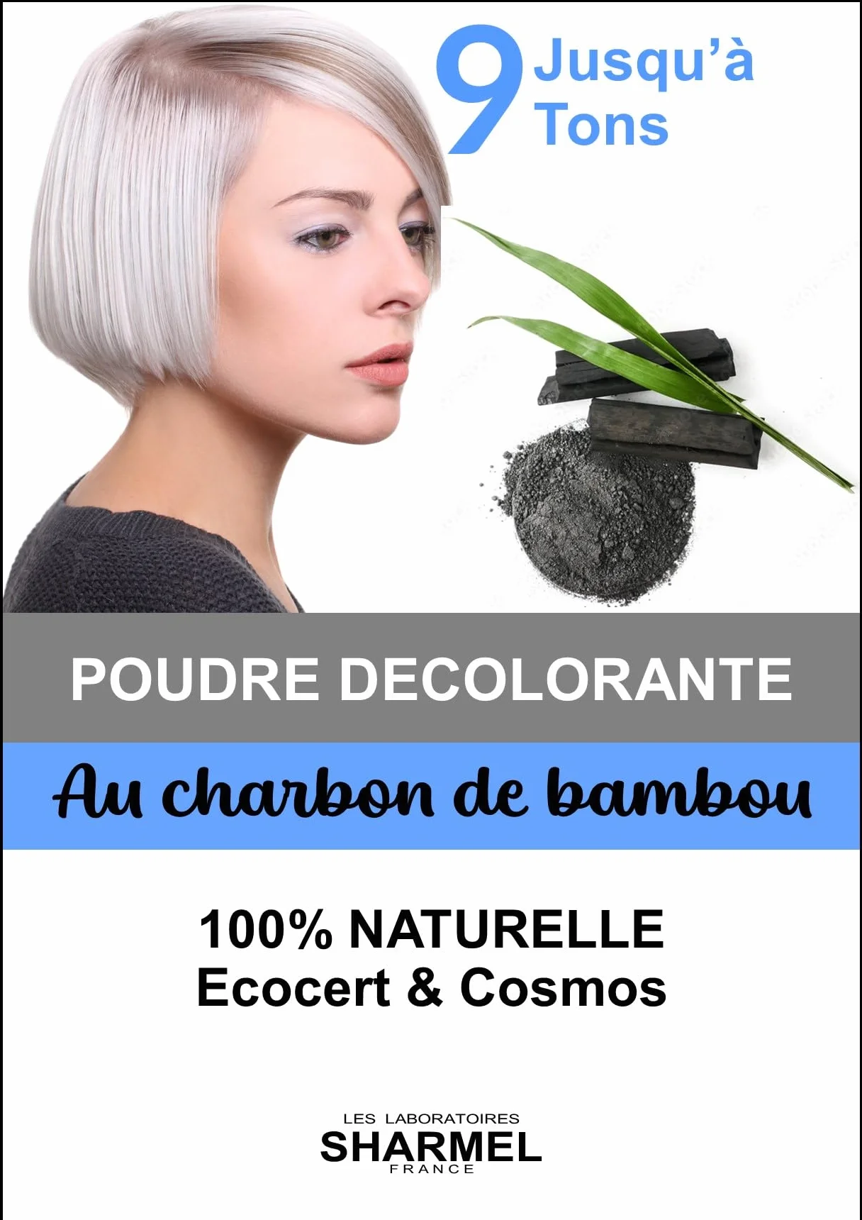 POUDRE DECOLORANTE 9 TONS AU CHARBON VEGETAL DE BAMBOU