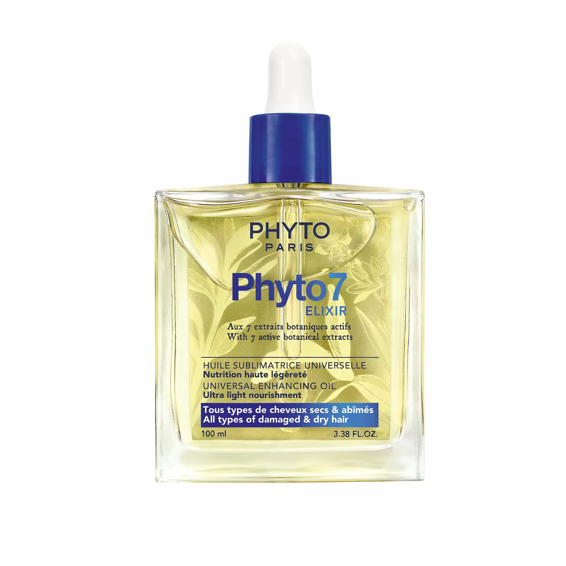 Phyto Paris - Phyto 7 - Huile Sublimatrice Universelle - Huile Cheveux Secs à Très Secs - Soin Cheveux Multi-Usages : Nutrition, Coiffage et Finition - 99% d'Ingrédients d'Origine Naturelle