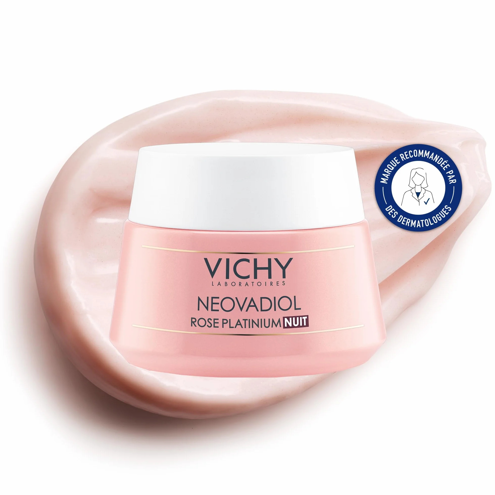 Vichy - Neovadiol - Crème de Nuit Anti-âge Rose Platinium - Enrichie en Calcium et Sucres Végéteaux - Crème Hydratante qui Redonne Éclat, Fermeté et Confort - Soin Visage Pour Peaux Matures