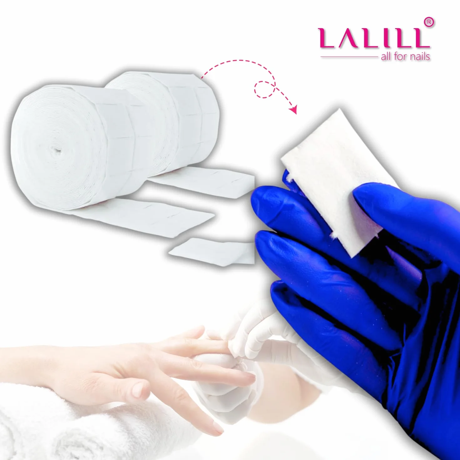 LALILL Cleaner Ongles Dégraissant 500ml Kit - Nettoyant pour Ongles avec Flacon Pompe 200ml, 500 Pads et Brosse