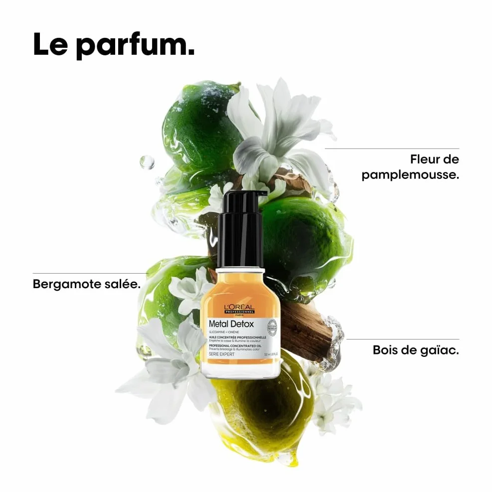 L'OREAL PROFESSIONNEL Metal Detox Anti-Casse Cheveux Abîmés & Cassants Raides à Bouclés Naturels à Colorés -97% de Casse 2x Plus de Brillance
