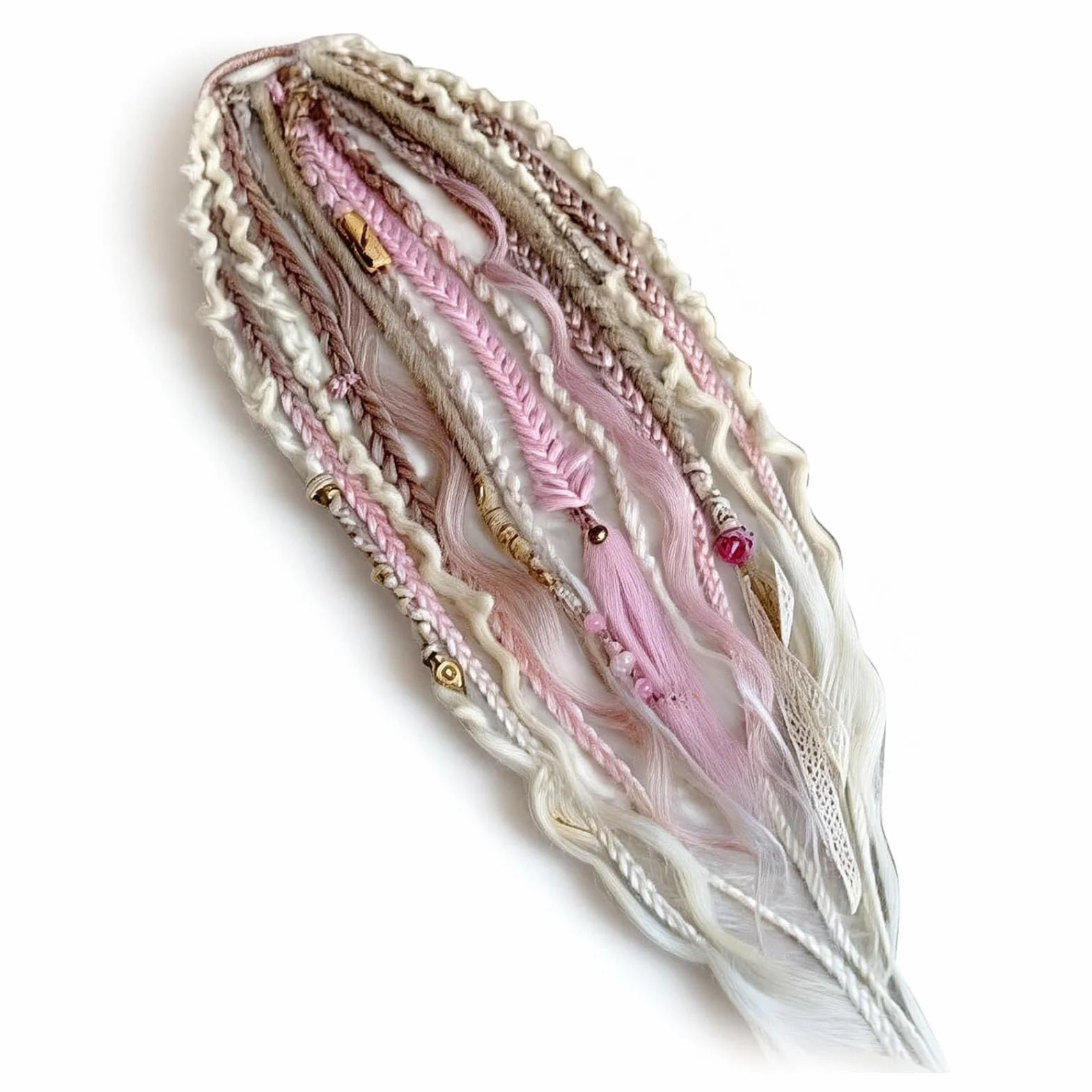 Queue de cheval élastique à dreadlocks, extension de cheveux dreadlocks bohème avec perles, fixation facile en une minute pour festival, légère, plusieurs couleurs, cheveux tressés (#I)