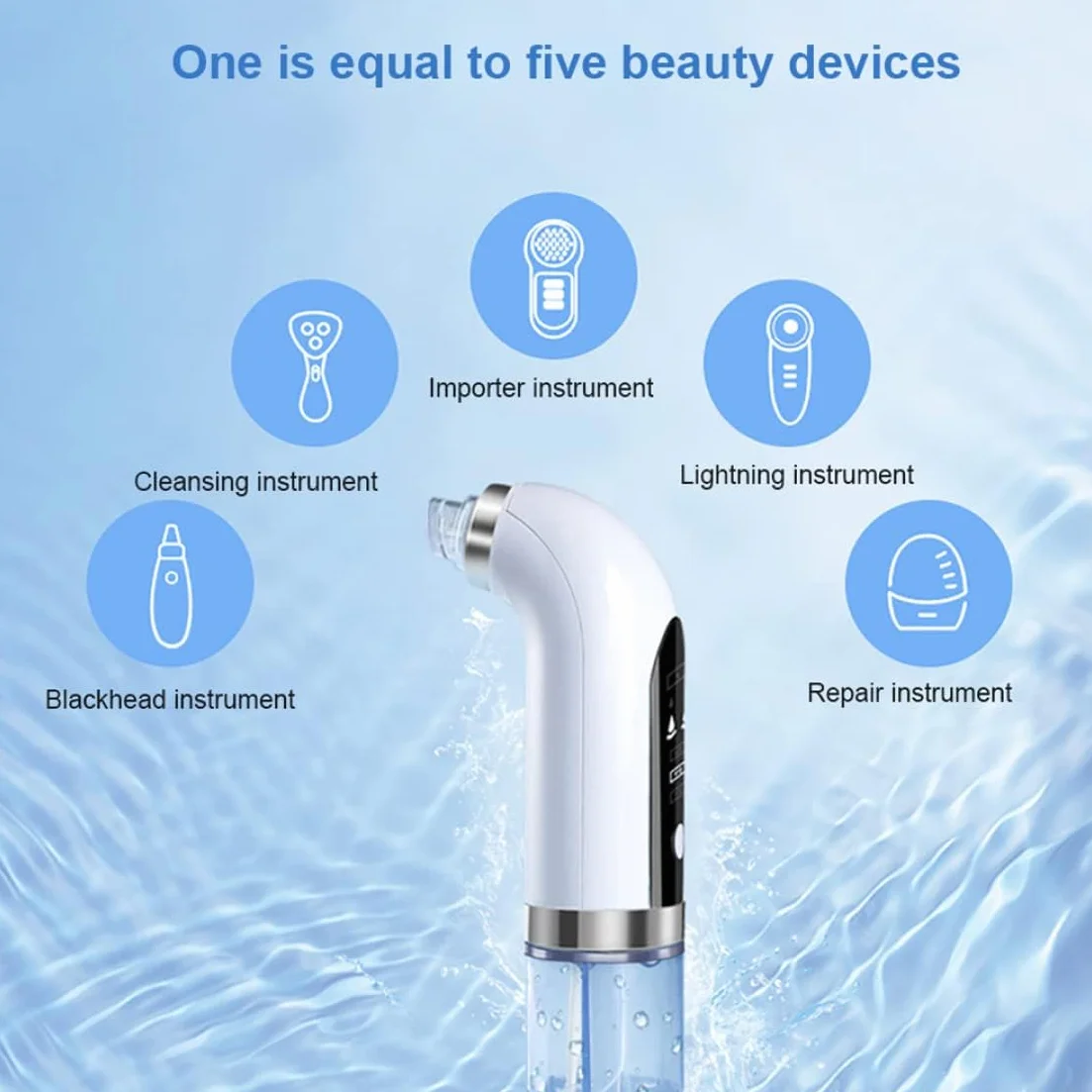 Aspirateur Points Noirs, Extracteur Points Noirs Visage, 4 Modes, 6 Sondes, 75 kPa Super puissance, Tire Comedon Points Noirs Anti Point Noir Nez Nettoyage des Pore Peau Soin Visage Blackhead Removal