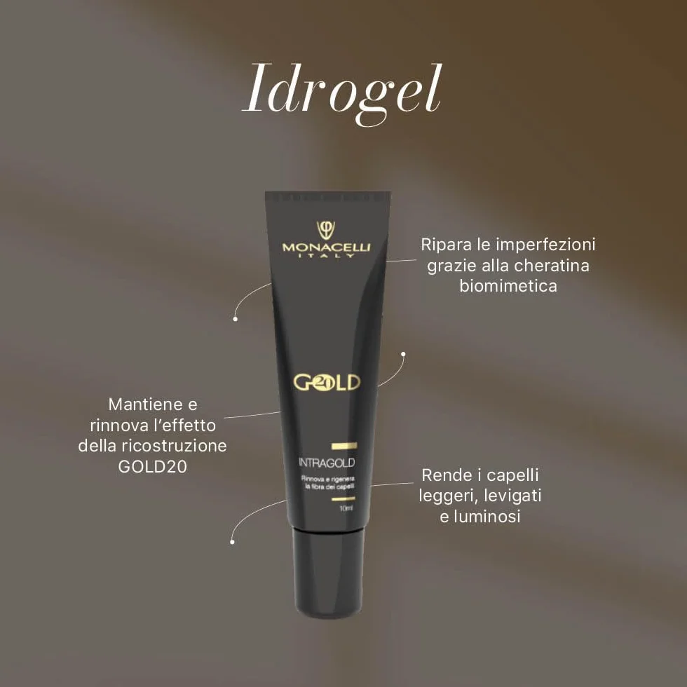 Monacelli Intragold Hydrogel 10 ml Kératine Biomimétique répare cuticules