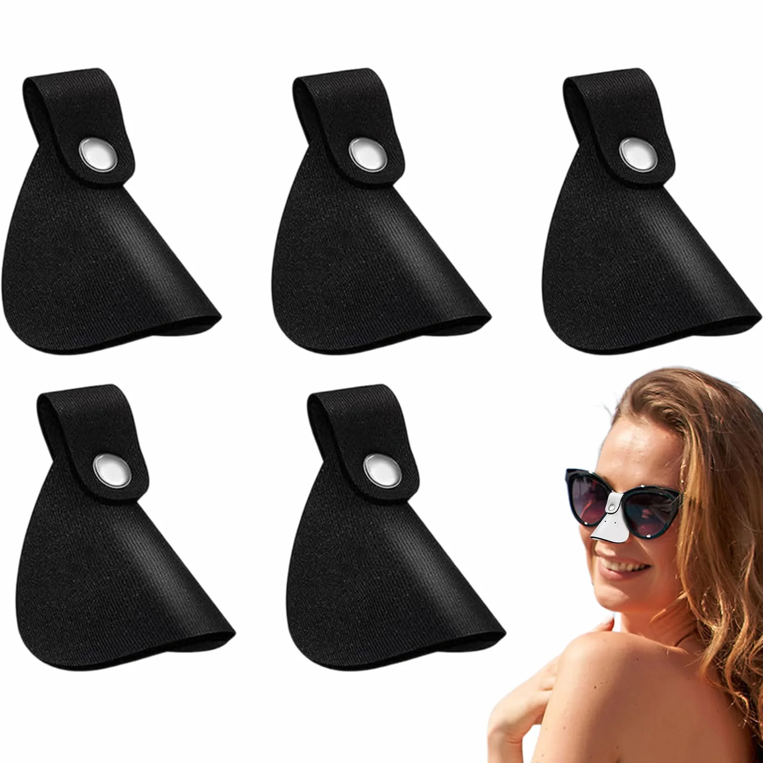 Protège-nez 5 pièces, protection solaire coupe-vent cache-yeux pour lunettes de soleil bronzage extérieur