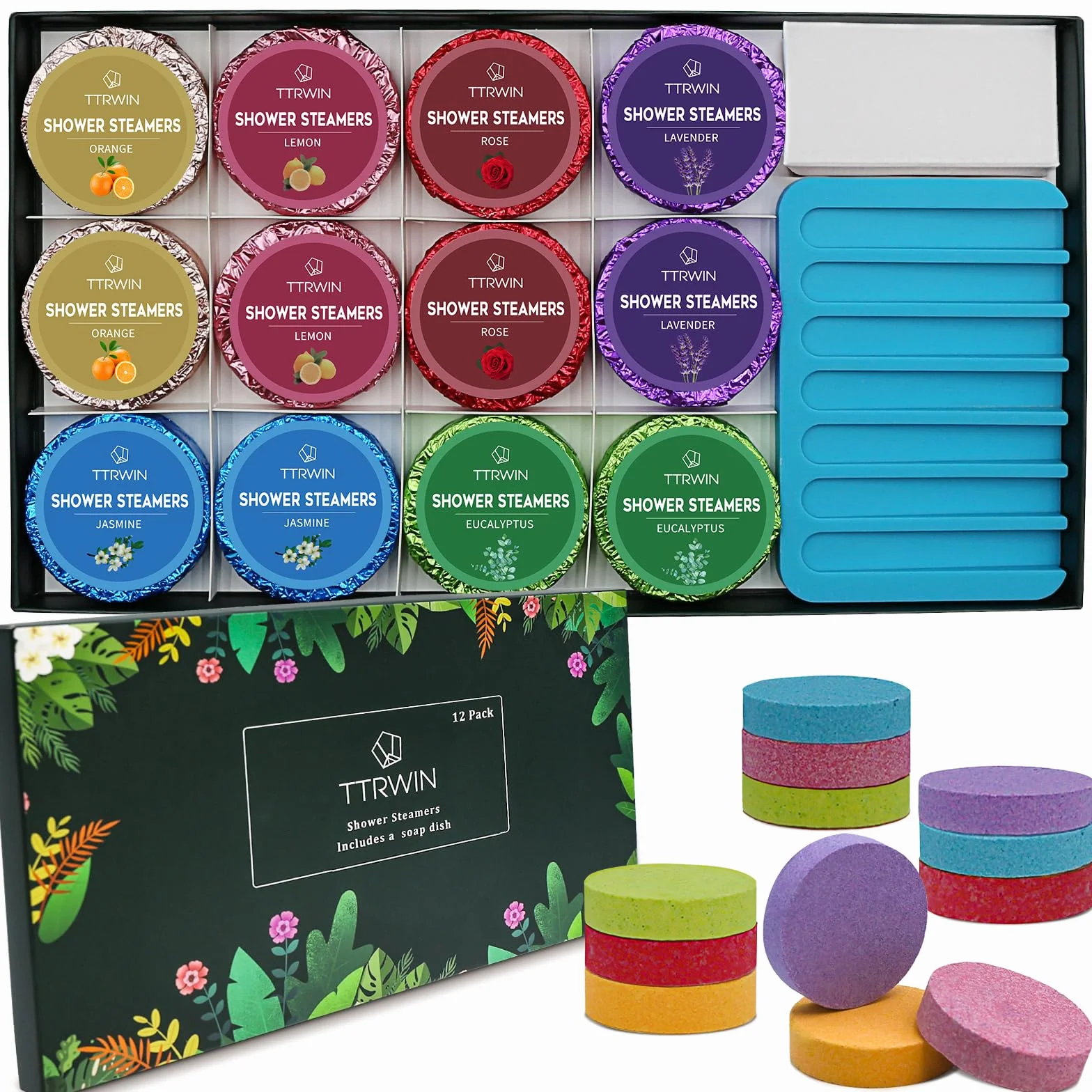 Set Bombes de Douche Huiles Essentielles Naturelles Cadeau Relaxation Spa