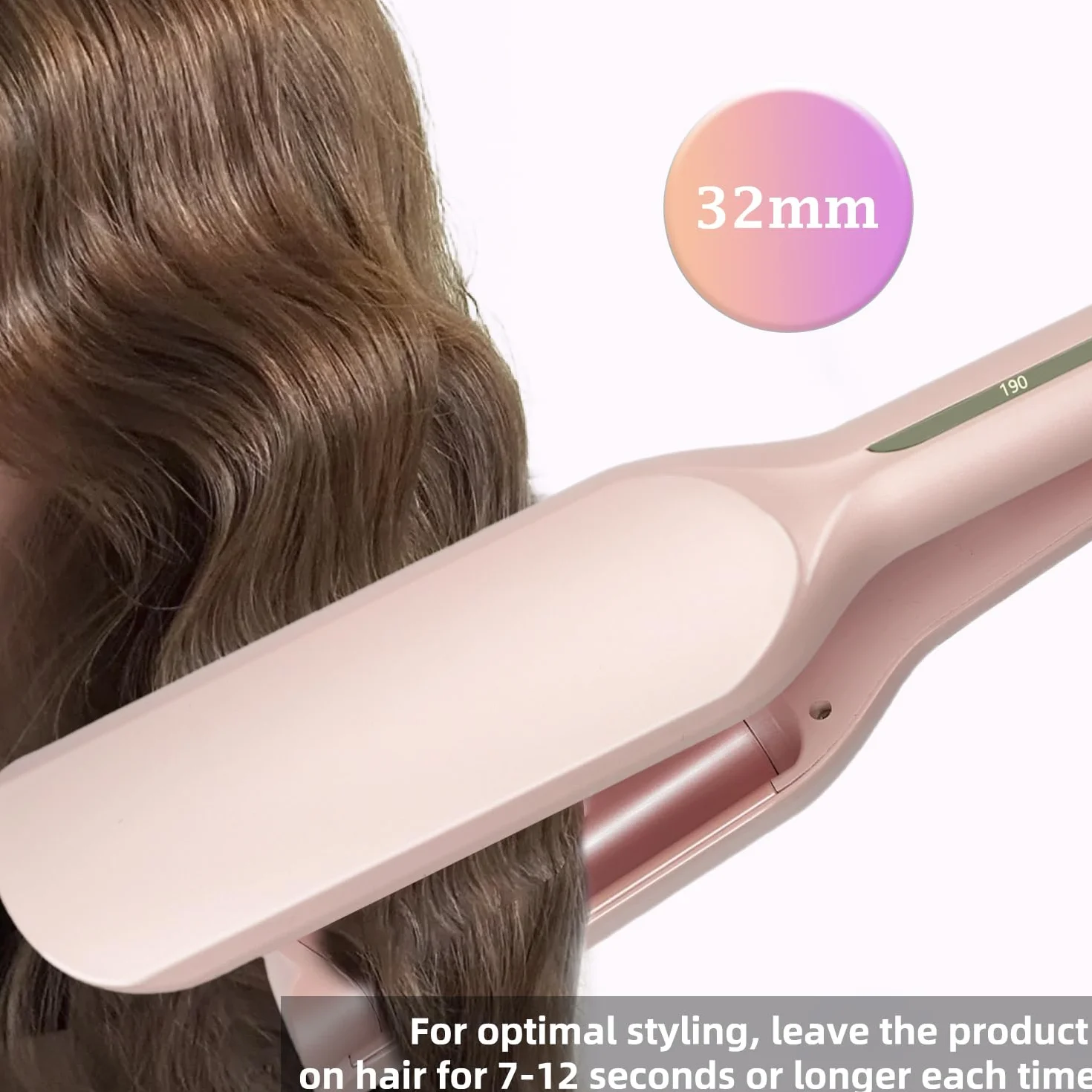 Fer à onduler, fer à friser boucles pour cheveux 32mm, Deep Waves, vagues d'eau, Mermaid Waves, Styliseur de vagues, fer à friser français pour cheveux longs/courts, température réglable bigou
