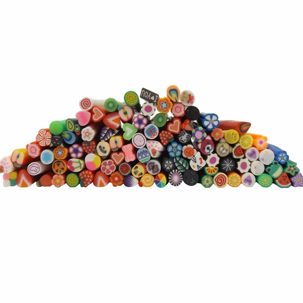 Lot de 100 bâtons 3D en argile polymère pour ongles acrylique et gel UV
