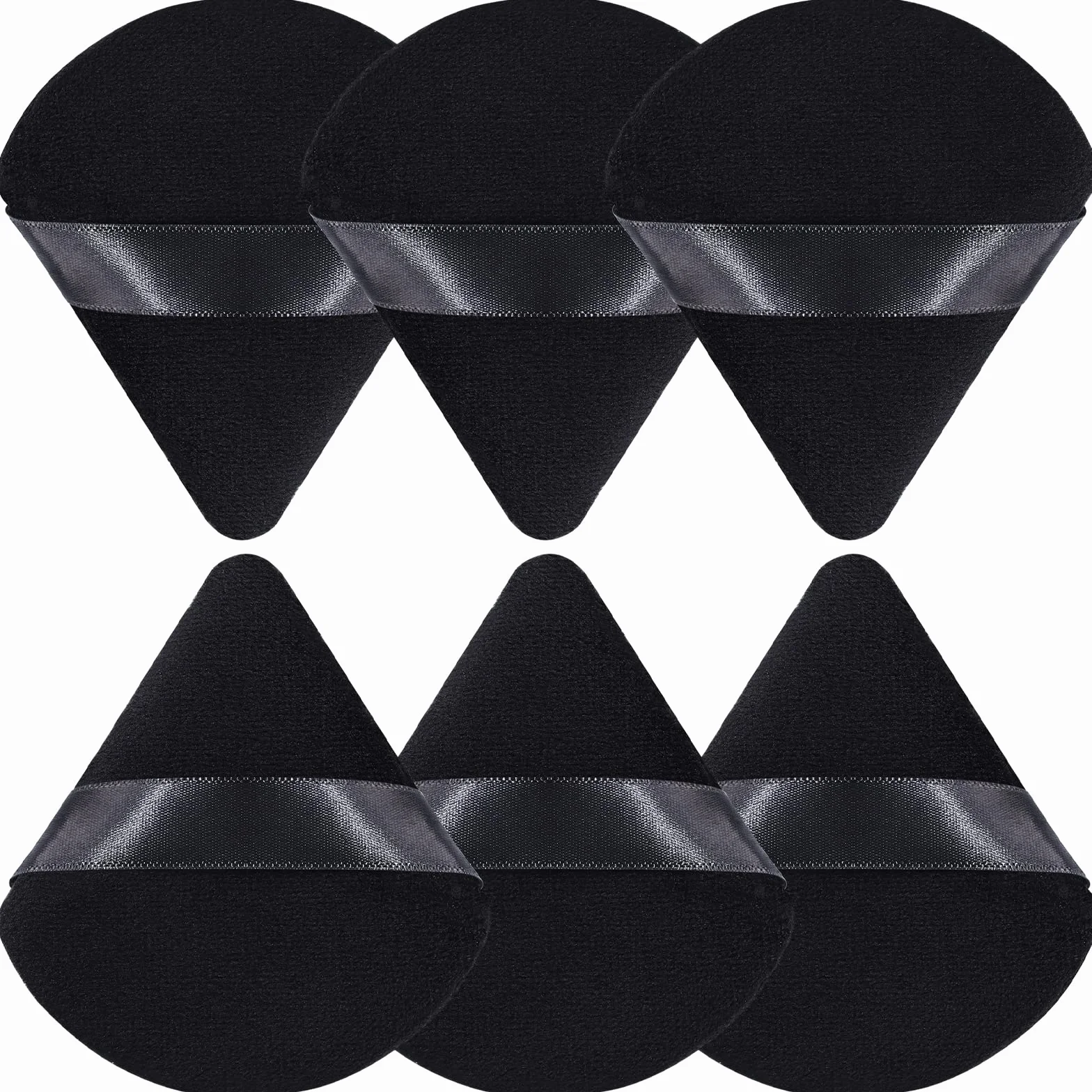BEAKEY Triangle Houpette Maquillage Fond De Teint Éponge Poudre Douce (6 Pièces Noir)