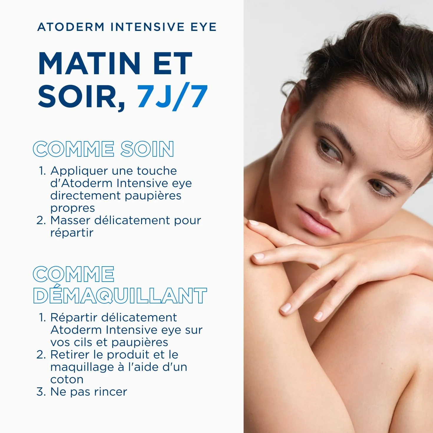 BIODERMA Atoderm Intensive Eye Soin 3-en-1 démaquillant apaisant réparateur paupières Peaux très sèches irritées atopique Tube 100 ml