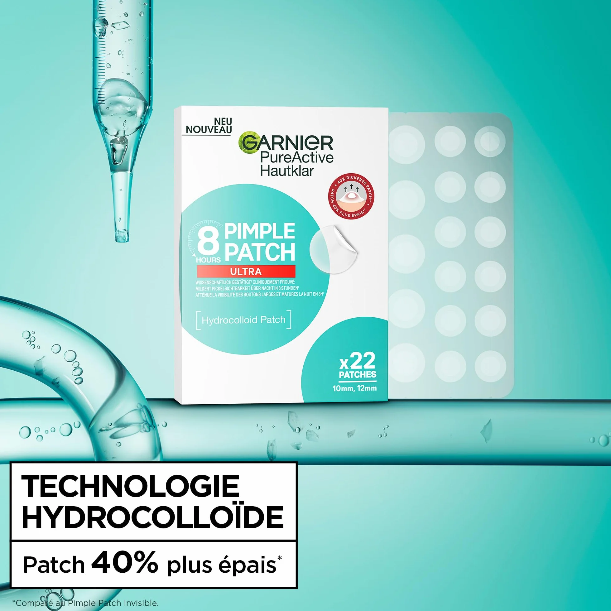 GARNIER PureActive Ultra Pimple Patch Anti-Imperfections 22 Patchs 2 Tailles