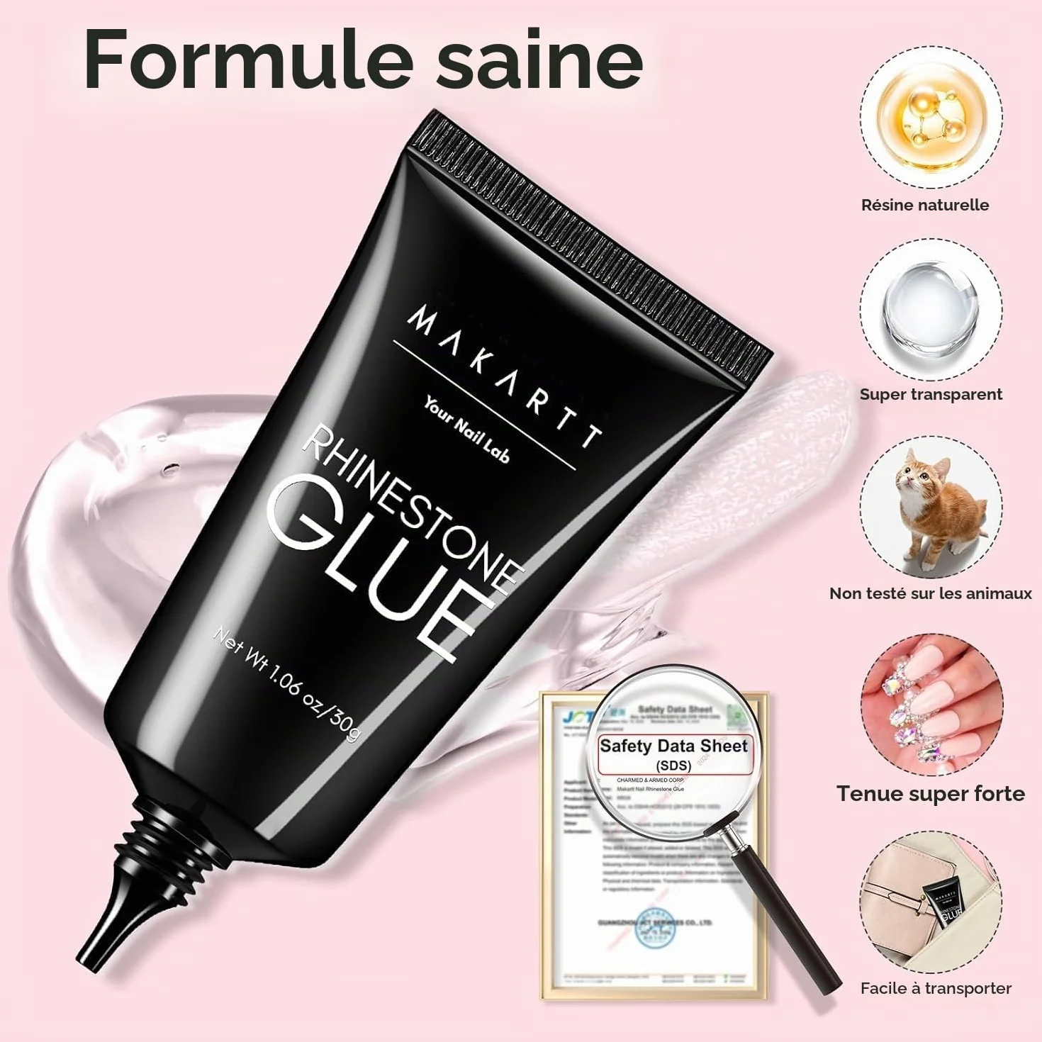 Makartt Gel 3D Nail Art Rhinestone Glue 30ml Super Fort Colle Ongles Strass