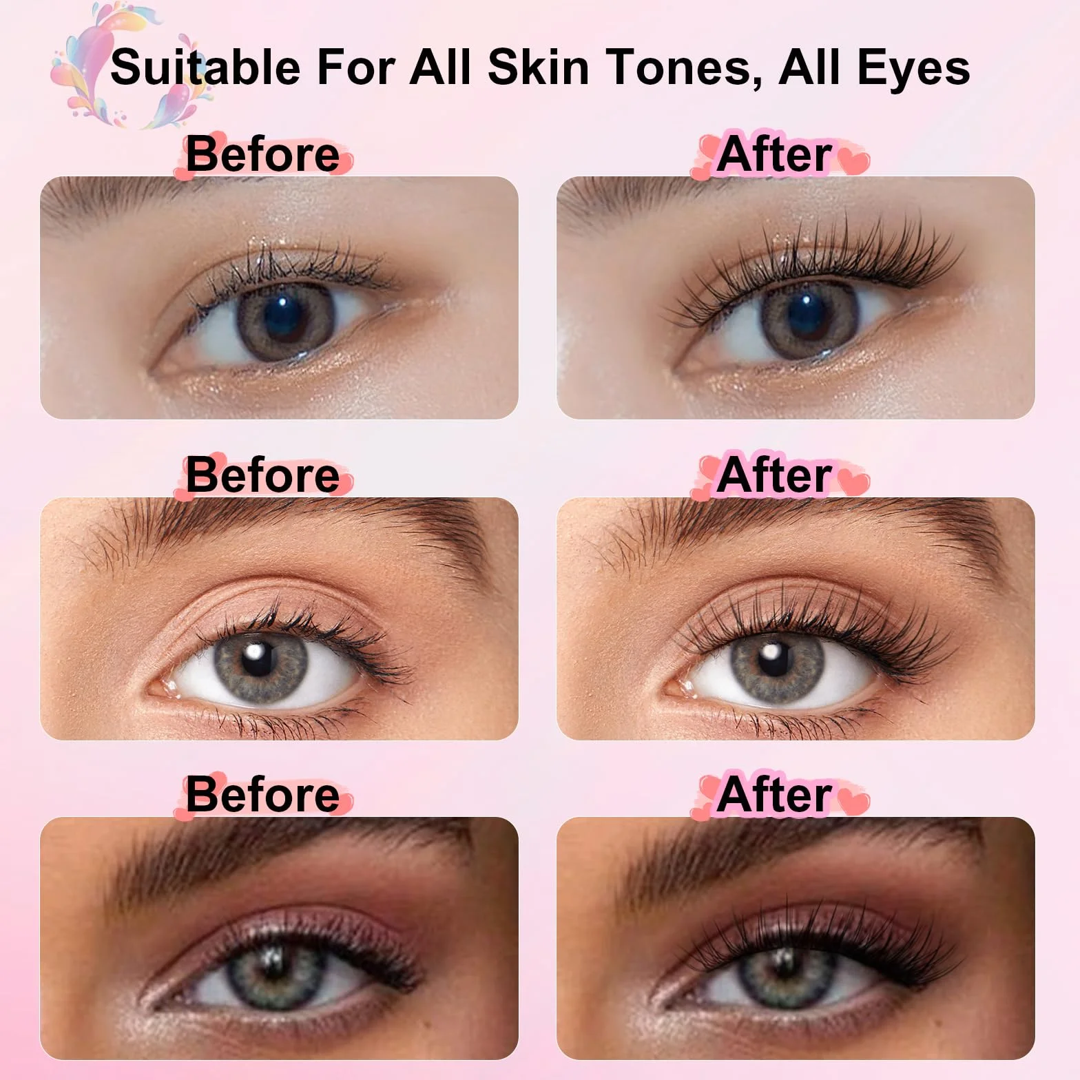 EMEDA Faux Cils Naturels en Grappe Mix 10-13mm Set d'Extension de Cils Individuels DIY