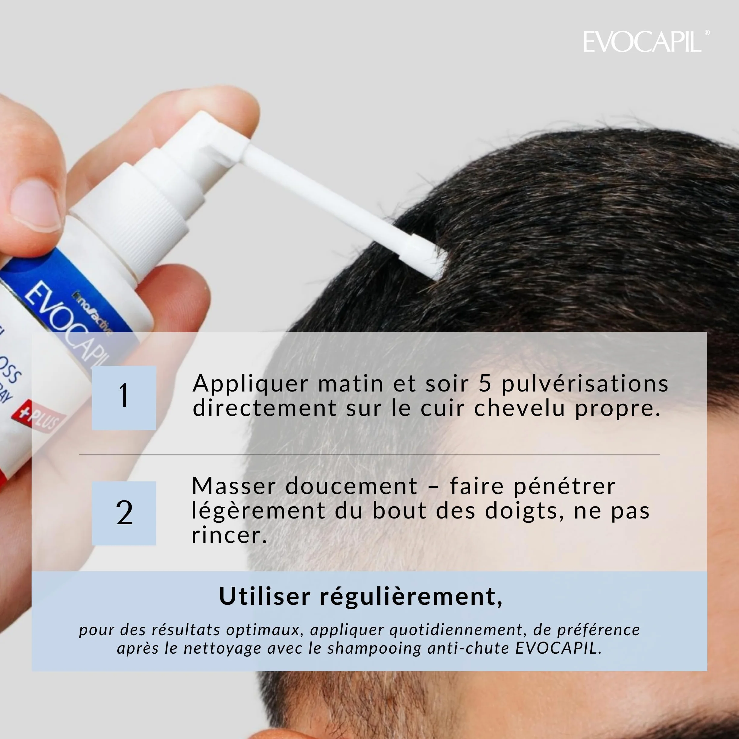 Evocapil Plus – 3x Spray Anti-Chute de Cheveux – Lot de 3 – 5% Procapil – Spray Capillaire Fortifiant (1 Paquet - FBM)