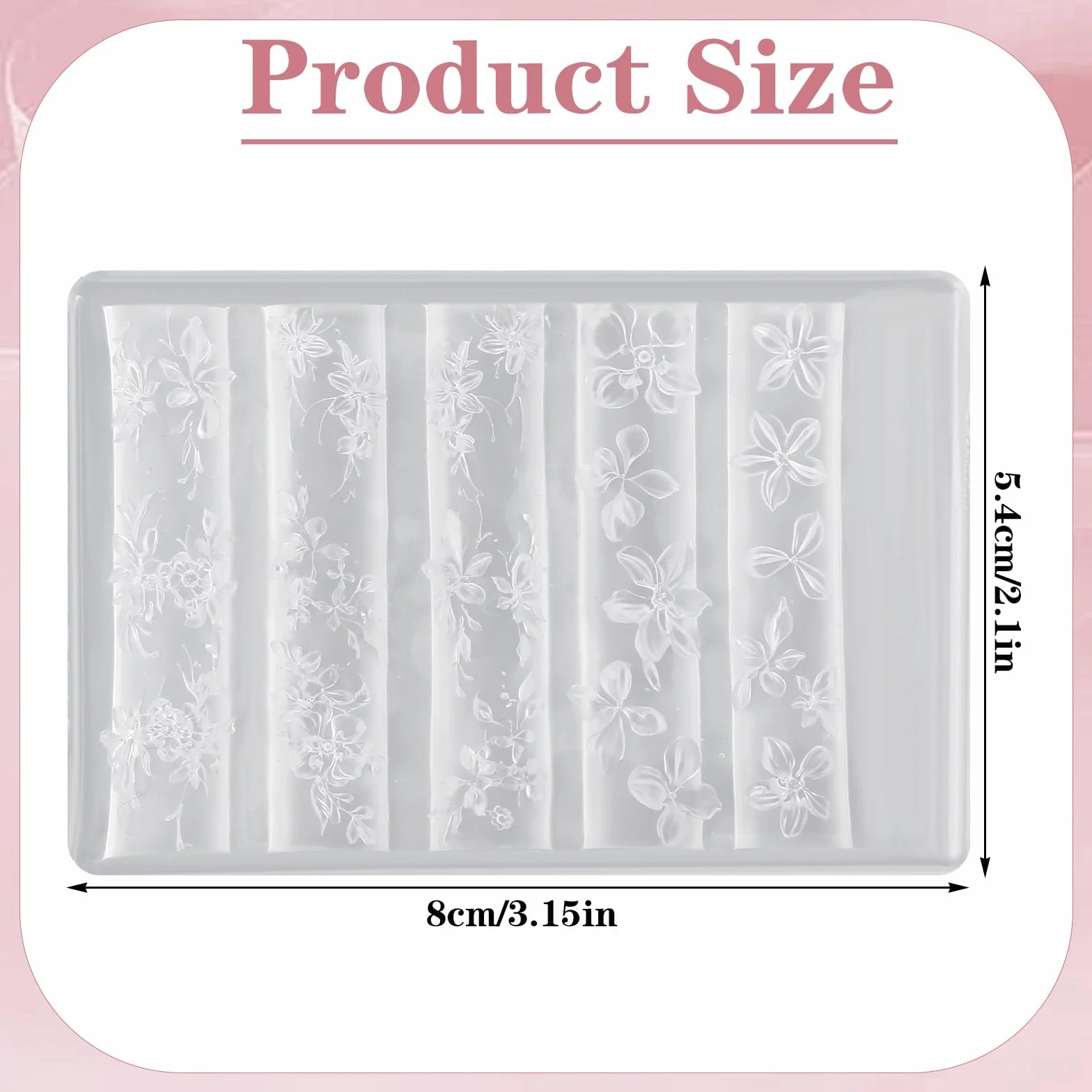 Moule en silicone 3D fleurs pour Nail Art, Gel et Résine