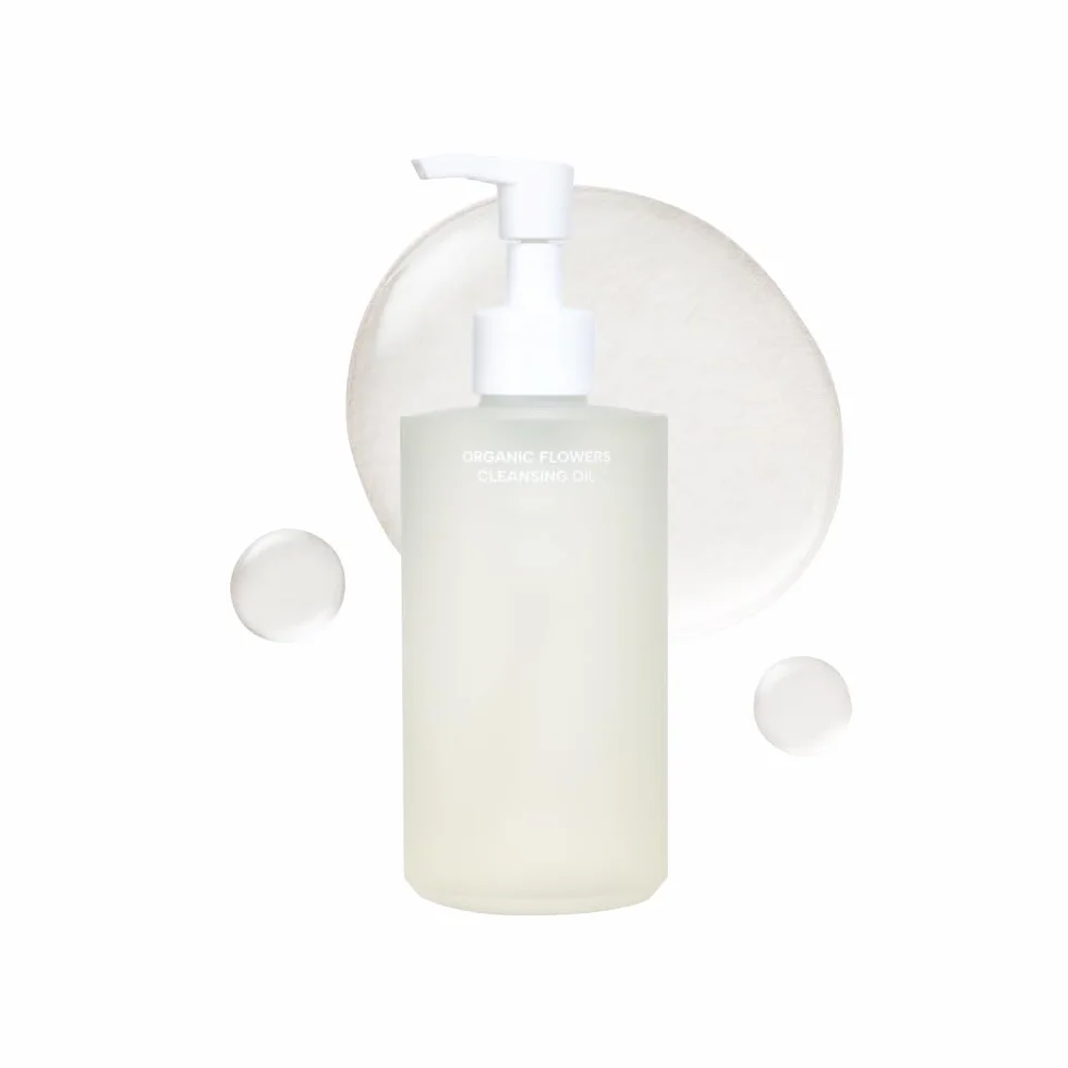 WHAMISA Organic Flowers Cleansing Oil - Huile nettoyante douce pour le visage pour le démaquillage - Nettoyage en profondeur des pores - Apaise et prend soin de la peau - 153ml