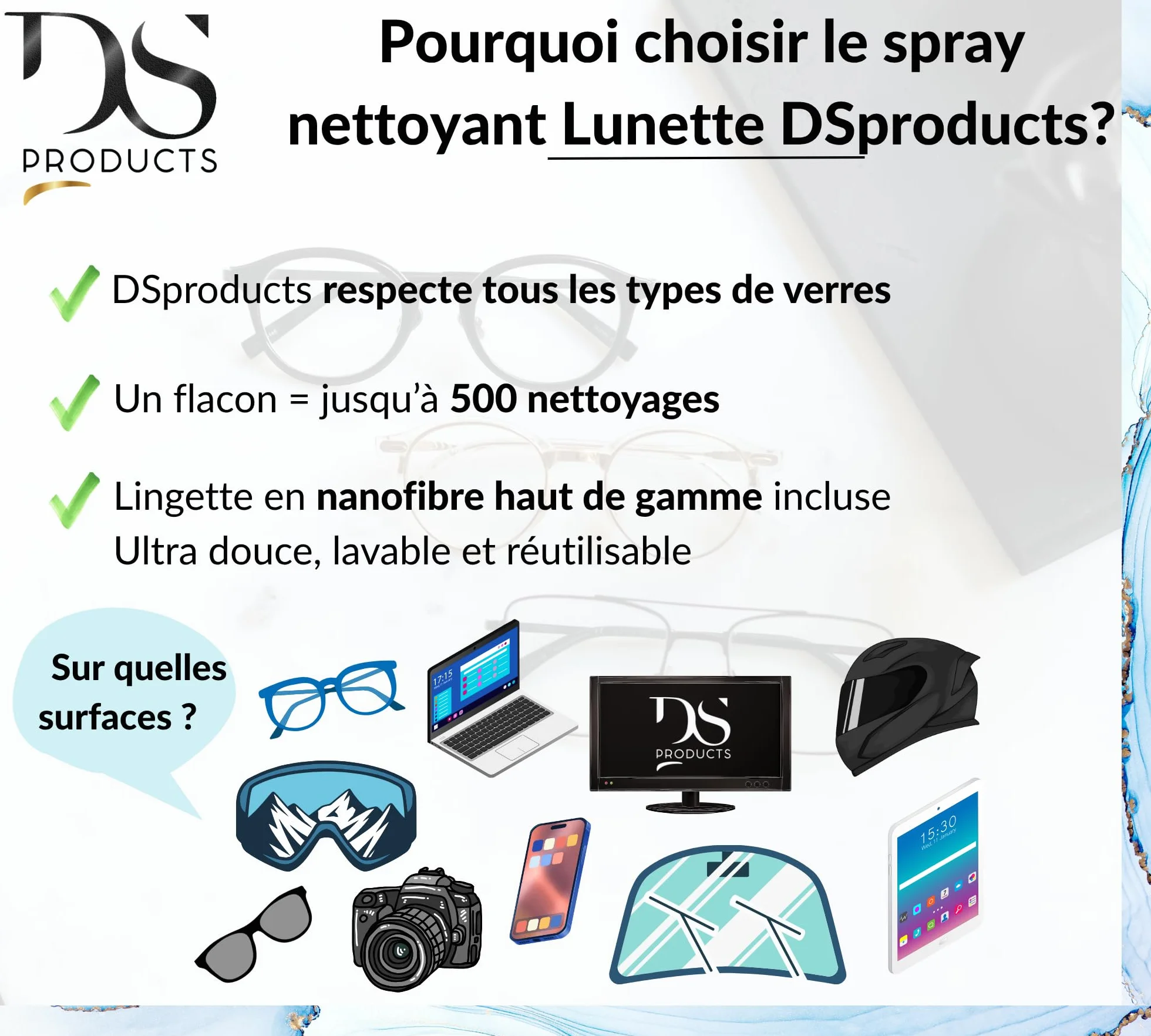 Spray Nettoyant Verre Anti-Buée 200ml avec Chiffon Microfibre pour Casque Moto, Lunettes Ski, PC, TV, Ordinateur Portable, Smartphone