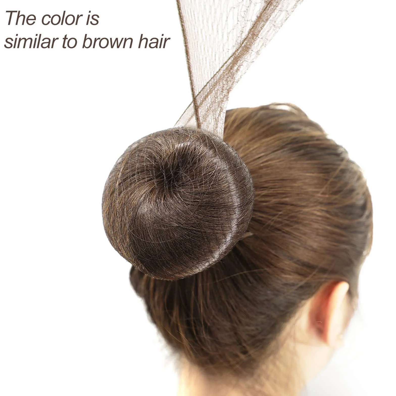 Filet Chignon 24 Pièces Filets À Cheveux Élastiques Invisibles 10 Pcs U Forme Pince Bord Maille Ballet Danse Marron