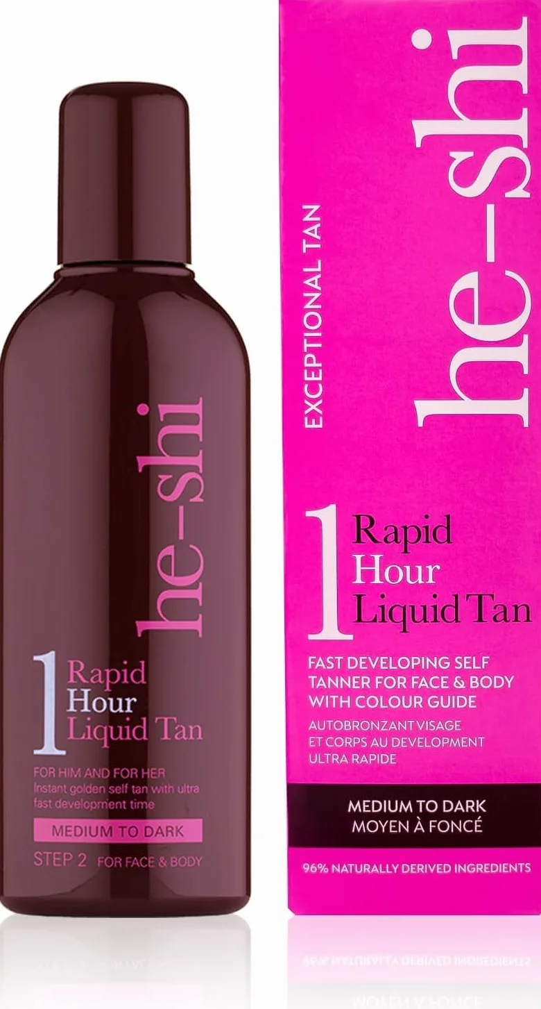 He-Shi Auto-Bronzante Rapide en 1 Heure Hâle Moyen à Foncé 150 ml