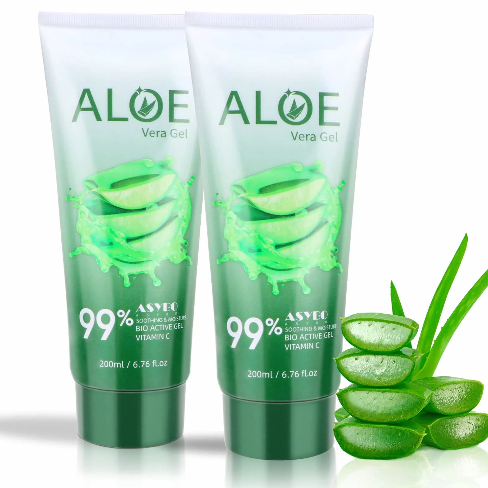 Aloe Vera Gel 99% Aloe Vera Hydratant Visage et Corps Naturel Lot de 2