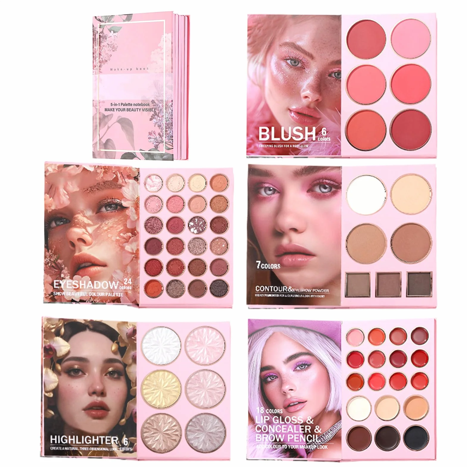 Palette de Pailleté Sept Teintes De Contour | Style Livre Vingt-Quatre Fards À Paupières Pailletés pour Femmes Filles Rendez-vous Soirée Scène Photographie