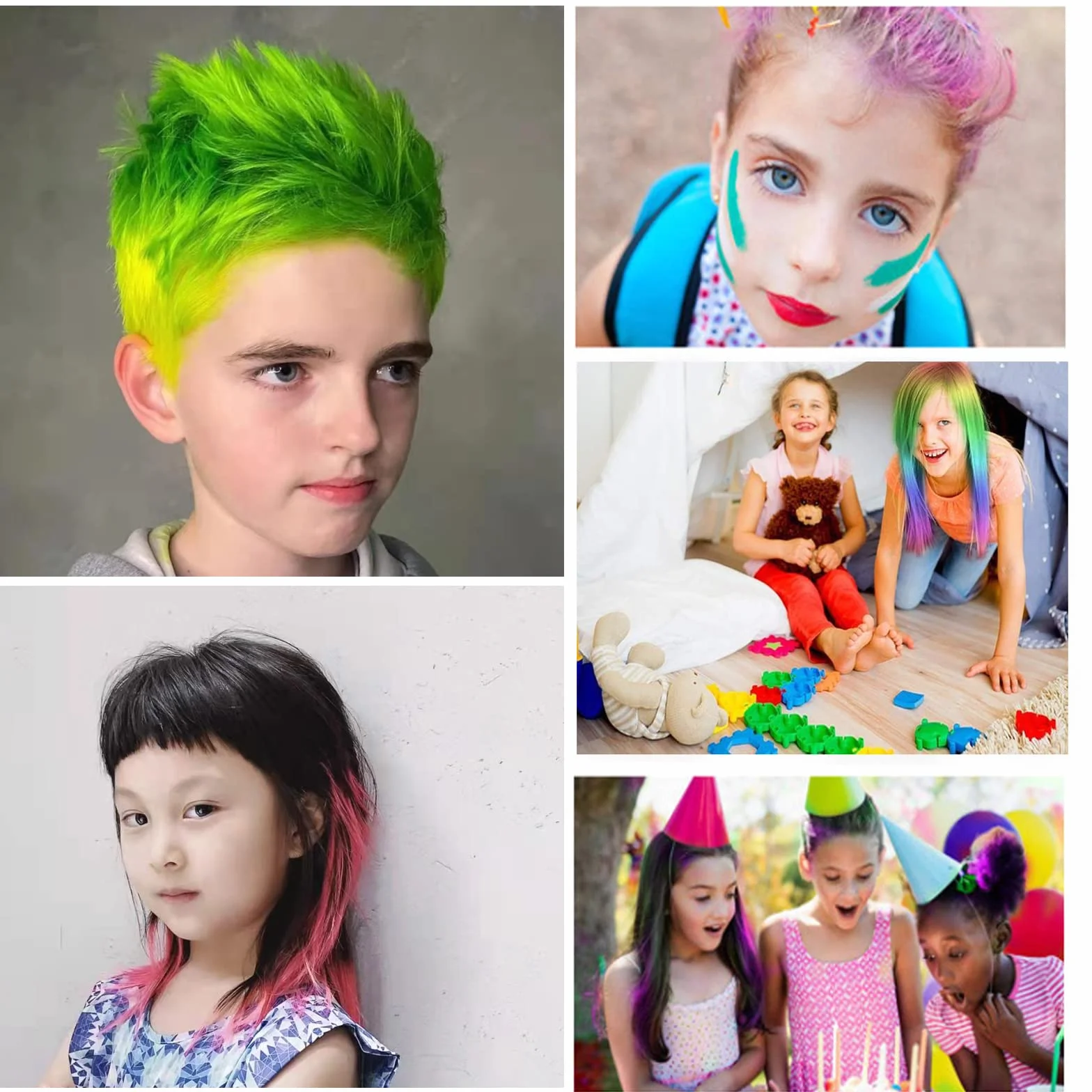 Cheveux Craie Peigne, Coloration Temporaire, 10 Couleurs, Non Toxique, Halloween, Fête, Cosplay