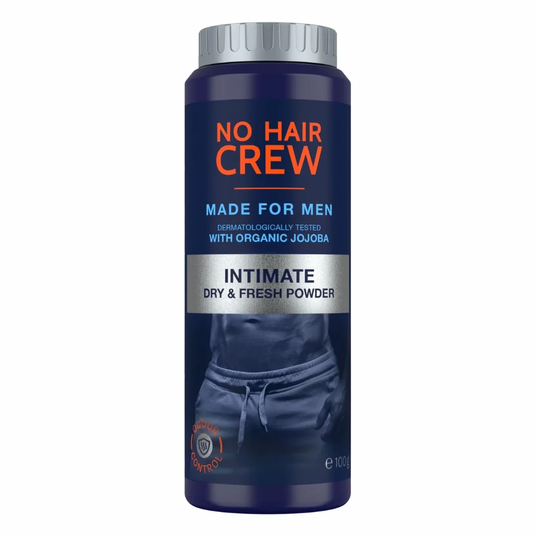 NO HAIR CREW Dry & Fresh Poudre Intime pour Hommes 100 g – Poudre Corporelle Sans Talc contre la Transpiration et les Odeurs