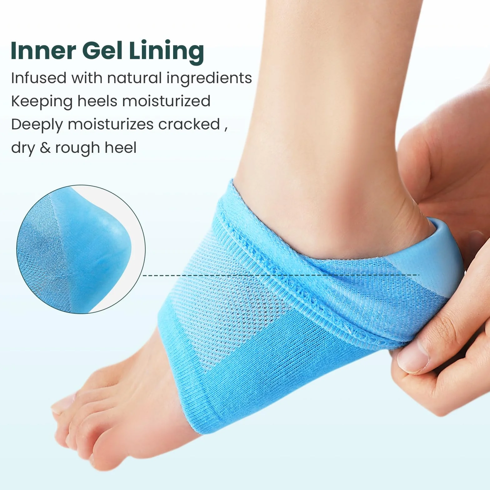 Promifun Chaussettes pour talons hydratantes 2 paires Réparation pieds secs craquelés