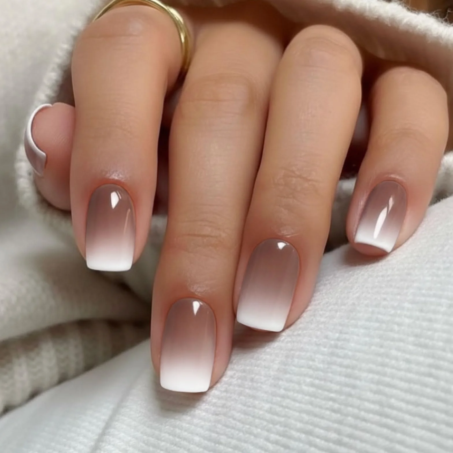 JMEOWIO Café Crème Blanc Nail Stickers Semi-durci Autocollant Gel Uv Deco Nail Art Manucure