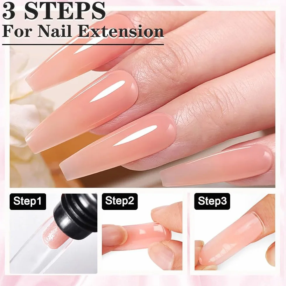 Poly Extension Gel Kit, Gel D'extension d'ongles en Poly, Démarrage pour Extensions D'ongles Polygel
