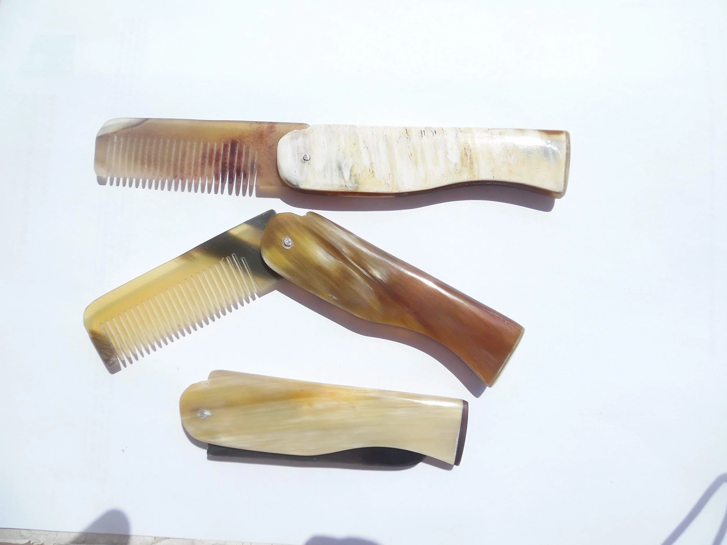 Peigne Pliable en Corne Naturelle Antistatique Format de Poche