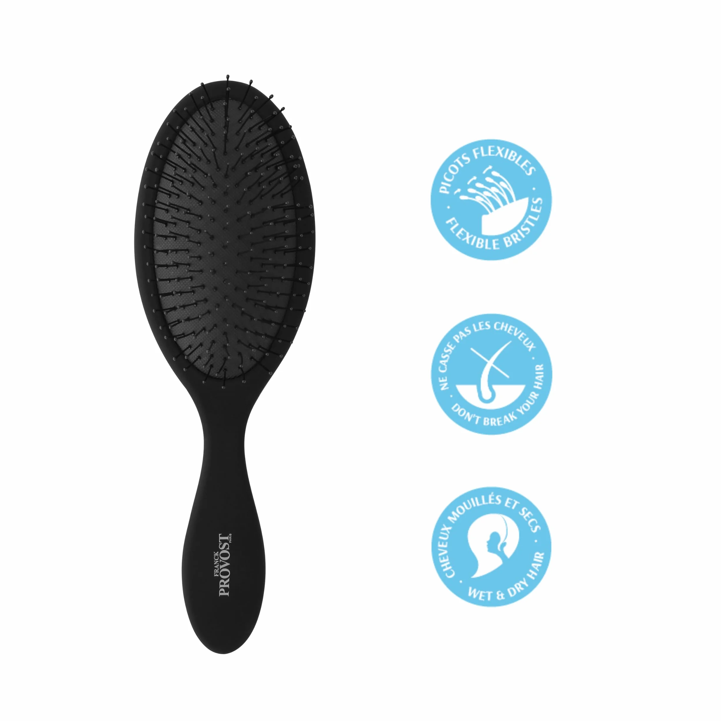 FRANCK PROVOST Brosse à Cheveux Démêlante Wet & Dry Cheveux Humides Secs