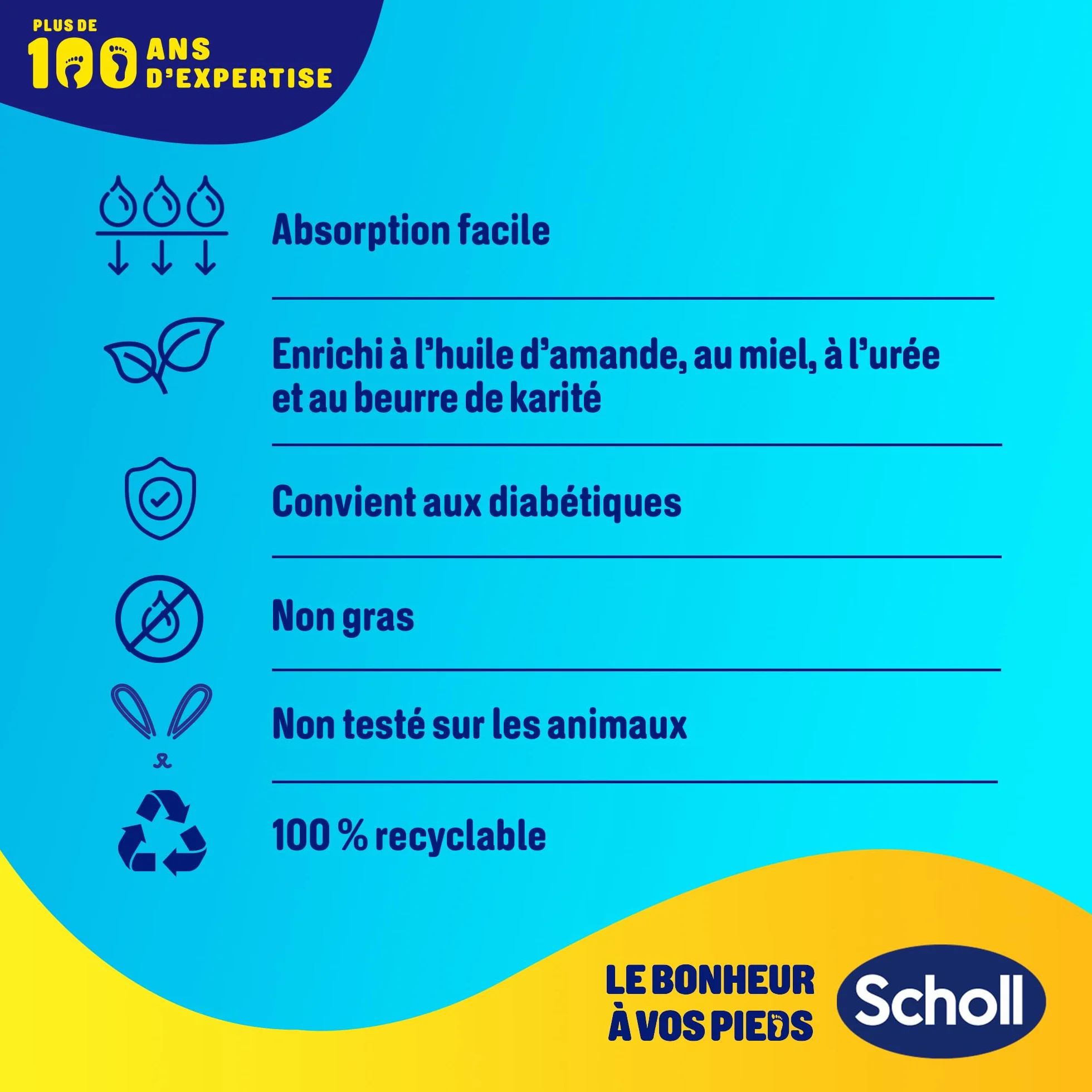 Dr. Scholl's Masque Pieds à l'Amande et au Miel pour peaux sèches - Chaussettes de soin hydratantes 1 paire