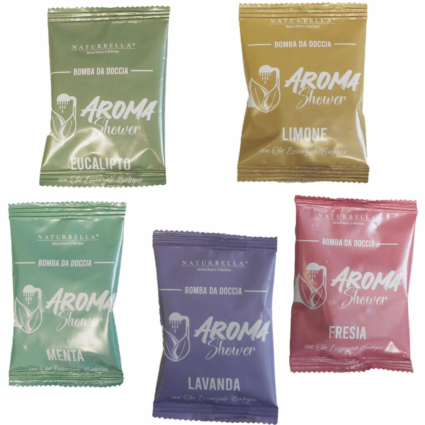 Gisa Wellness Bombes de Douche Aroma Shower BOX 10 pièces Huiles Essentielles Bio Lavande Citron Eucalyptus