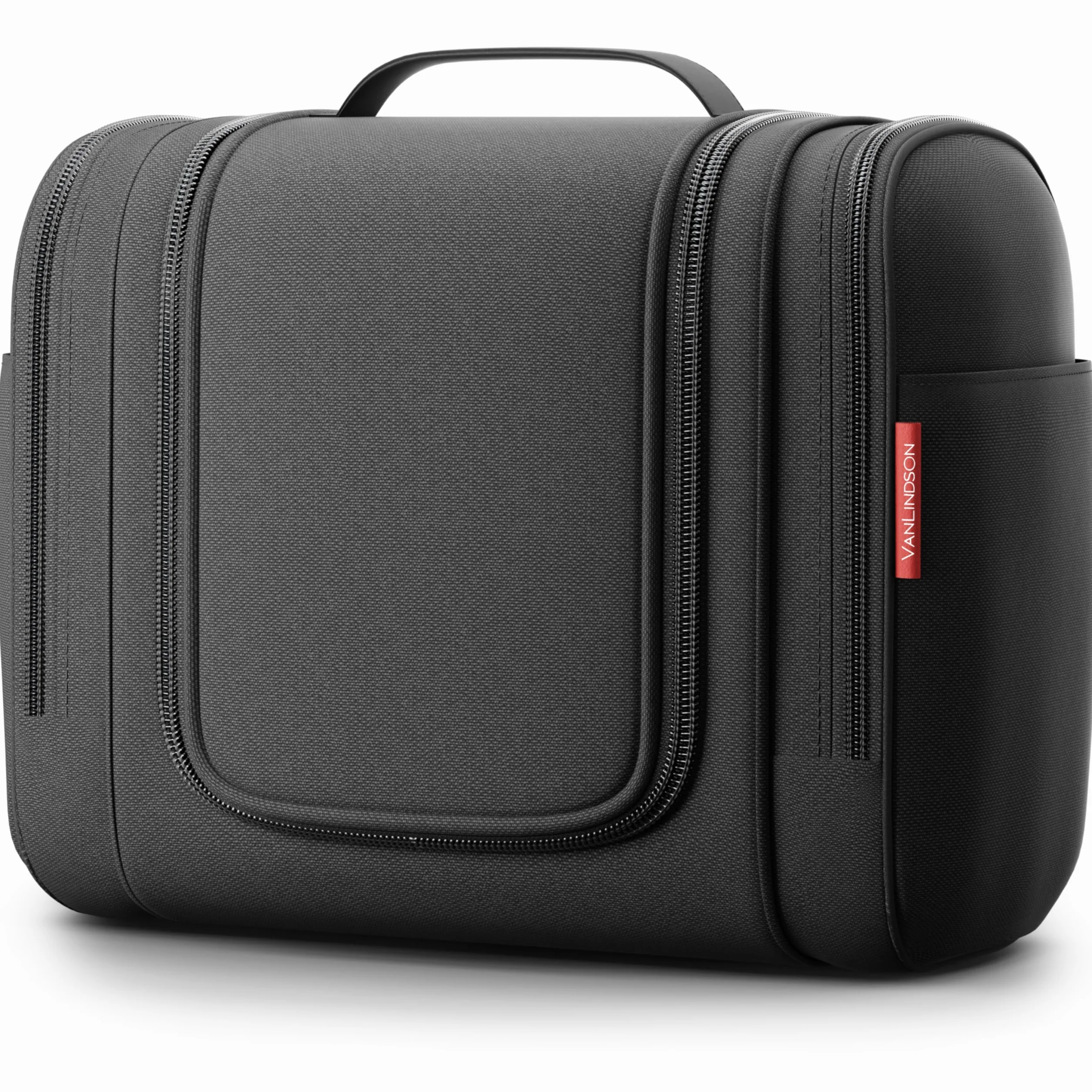 VanLindson Trousse de Toilette XXL Homme Femme 9L Rangement 3-en-1 Voyage Suspendre Imperméable Noir Mat