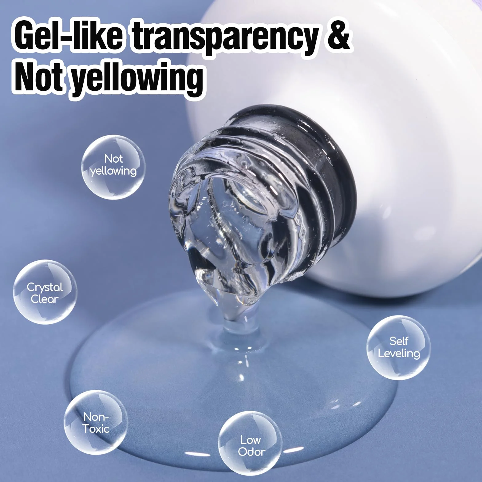 ADHERE Gel de construction transparent pour épaissir les ongles, séchage sous lampe LED, gel d'extension, colle à ongles strass, flacon pour nail art