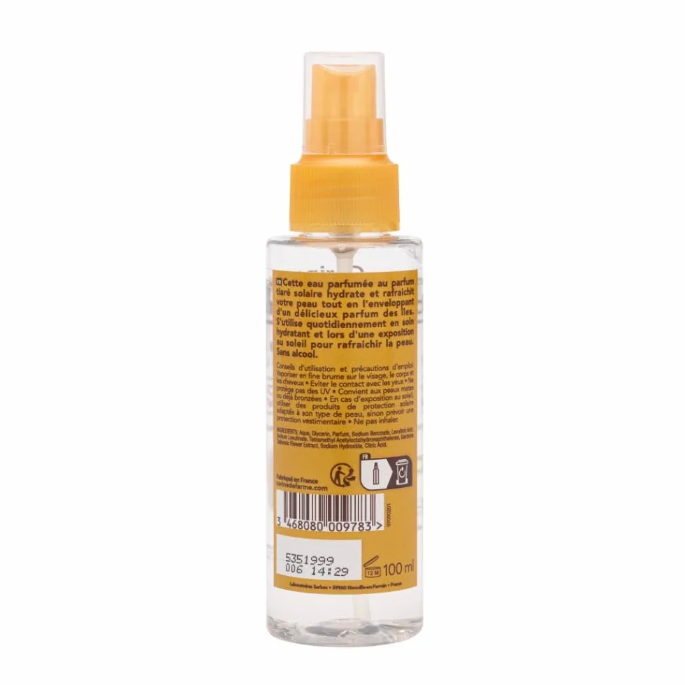Trousse Essentiels Solaires Voyage Corine de Farme SPF 50 Crème Visage 50 ml, Eau Parfumée des Îles 100 ml, Lait Après-Soleil Acide Hyaluronique 100 ml