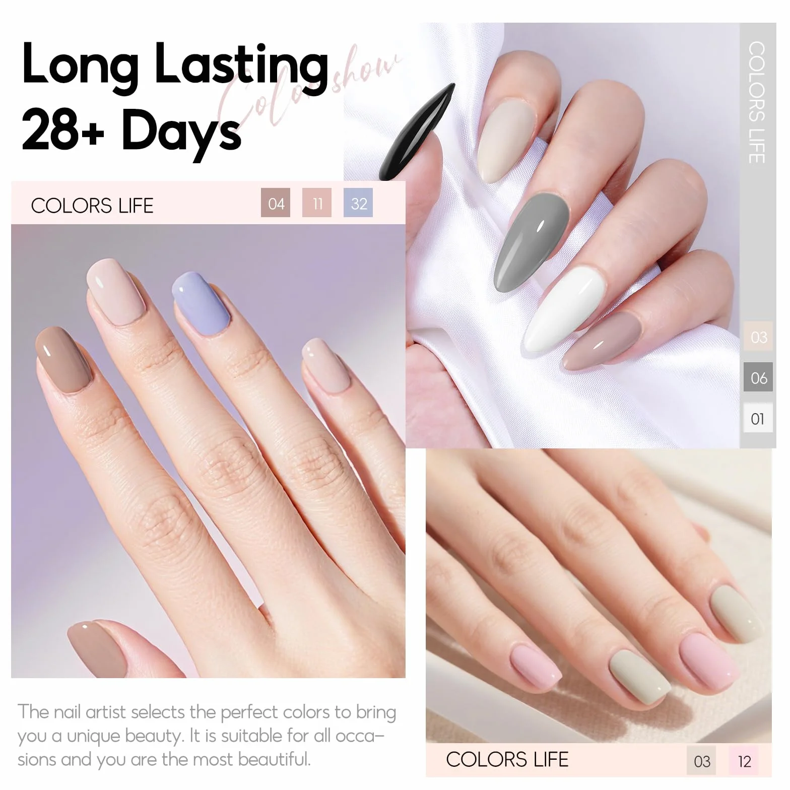 PEACECOLOR 40pcs Vernis Semi Permanent, 35 Couleurs Vernis Gel UV Semi Permanent Blanc Rouge Rose Bleu avec 5pcs Base Top Coat Vernis à Ongles Soak Off Gel Polish pour Salon DIY Débutant